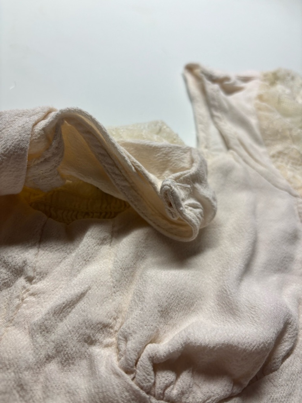 wild fable Cream Lace-Sleeve Square Neck Crop Top - Picture 9 of 9